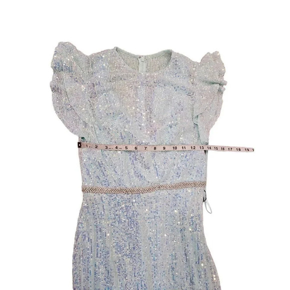 IEENA MAC Duggal Flutter Sleeve Sequin Column Gown - Picture 13 of 16